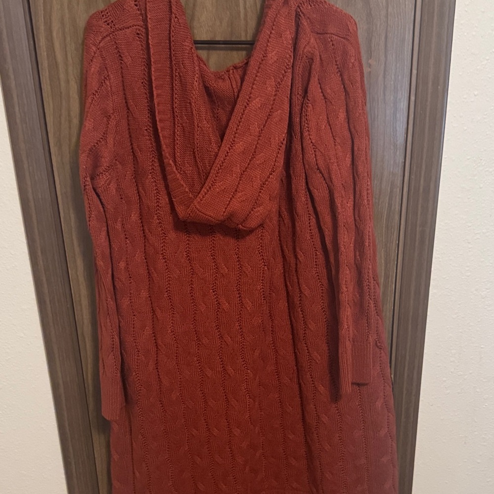 Cozy Rust Cable Knit Sweater - Picture 2 of 2